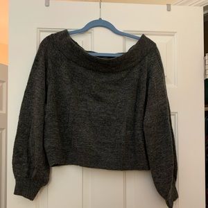 Gray off the shoulder sweater